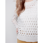 Load image into Gallery viewer, Crew-Neck Opened Stitch Cable Sweater C2541648B

