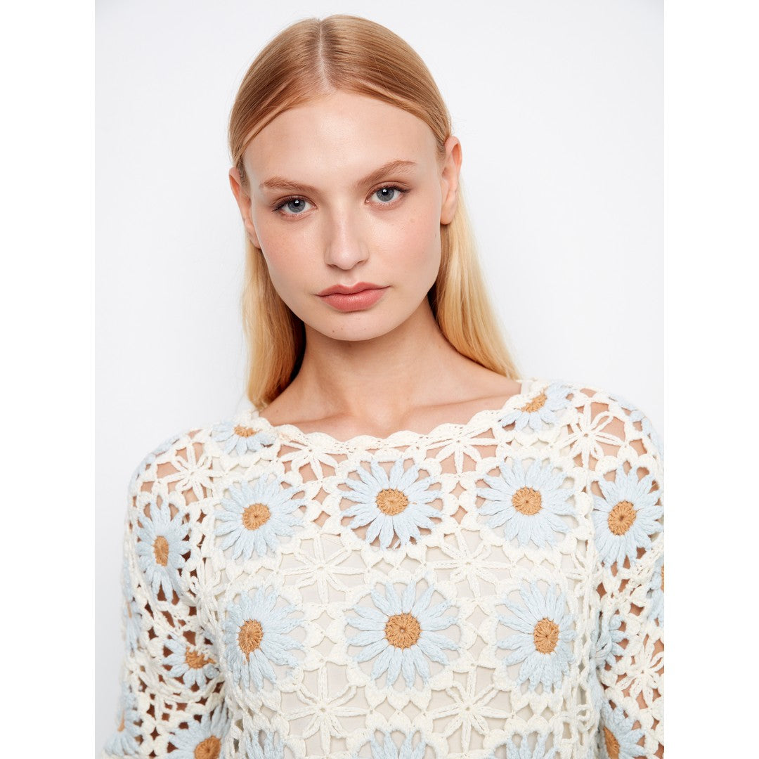 Flower Crochet Sweater C2941-267C