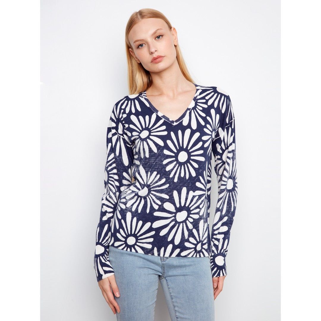 Cotton Floral Sweater C2968-261B