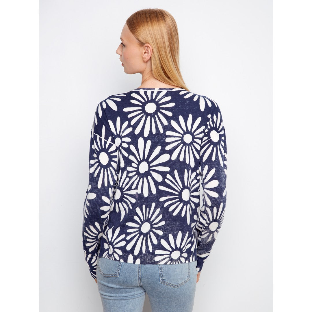 Cotton Floral Sweater C2968-261B