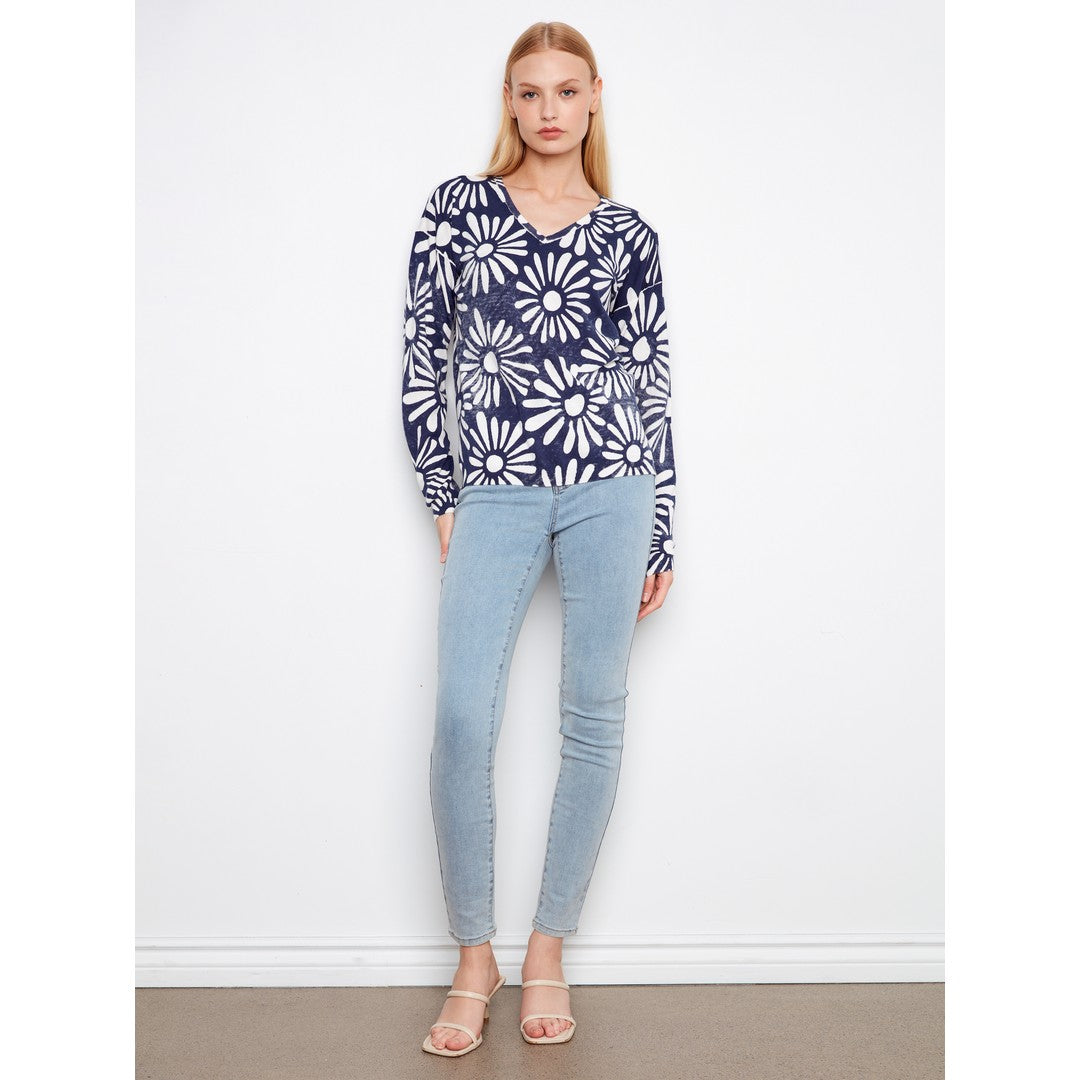 Cotton Floral Sweater C2968-261B