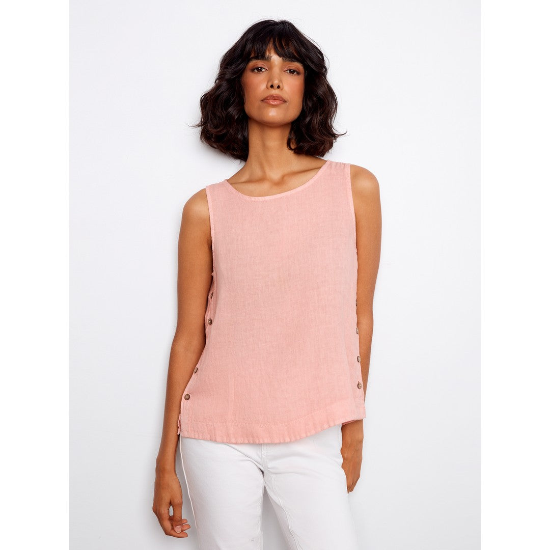 Crisp Linen Sleeveless Tank C4425TR