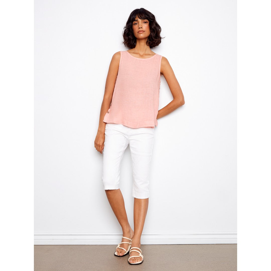 Crisp Linen Sleeveless Tank C4425TR