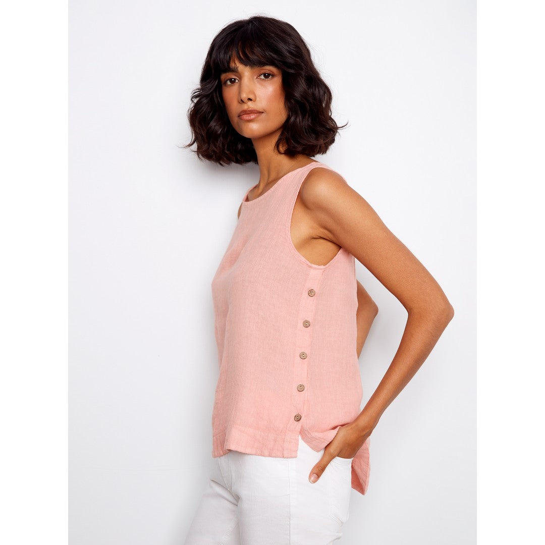 Crisp Linen Sleeveless Tank C4425TR