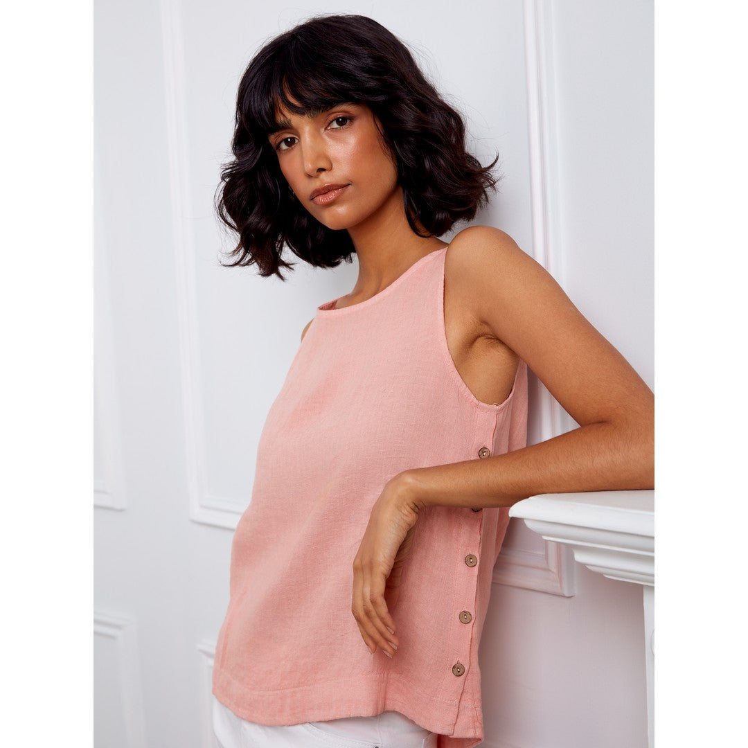 Crisp Linen Sleeveless Tank C4425TR