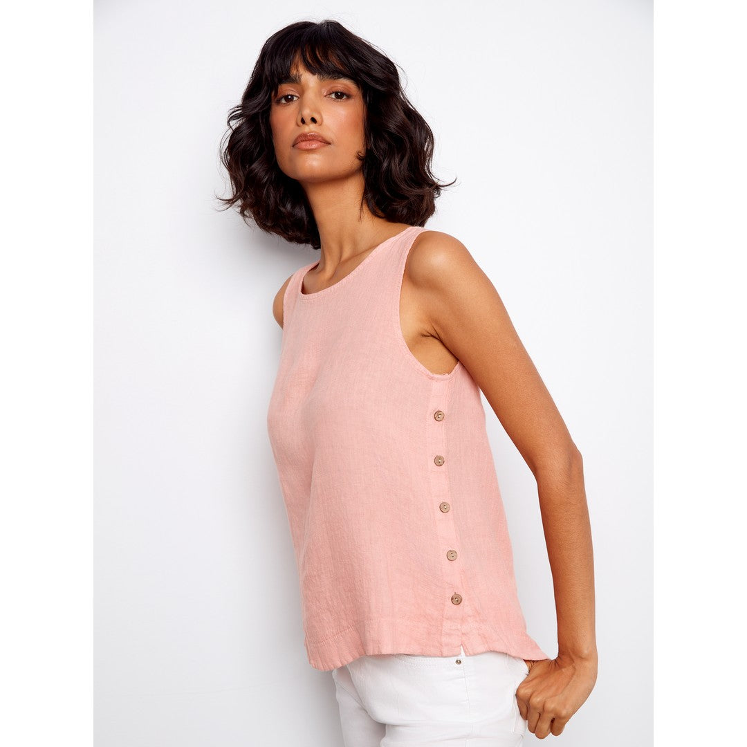 Crisp Linen Sleeveless Tank C4425TR