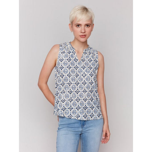 Printed Sleeveless Top C4529