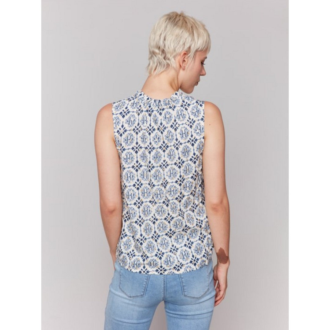 Printed Sleeveless Top C4529