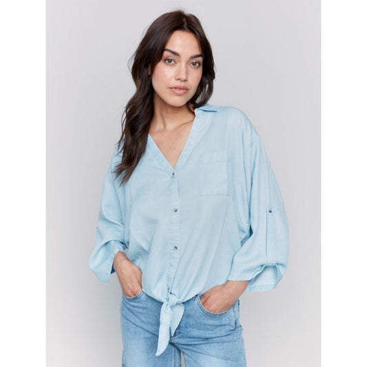 Shirt Collar Top C4593