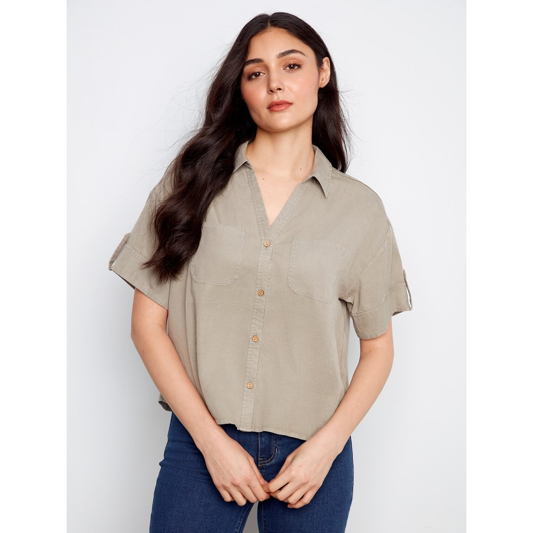 Short Sleeve Button Blouse C4688-589C