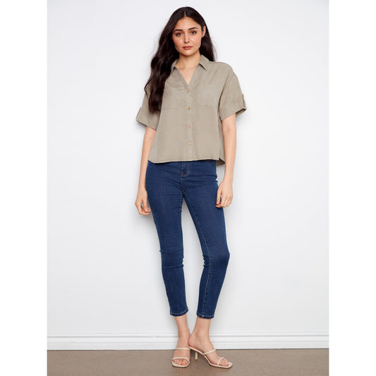 Short Sleeve Button Blouse C4688-589C