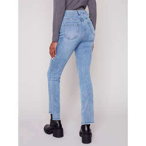 Asymmetrical Hem Bootcut Denim C5429431A