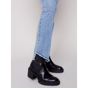 Asymmetrical Hem Bootcut Denim C5429431A
