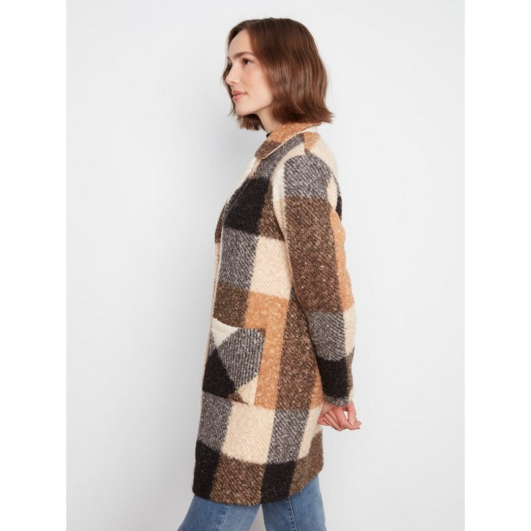 Plaid Bouclé Knit Coat C6141ZR-707B