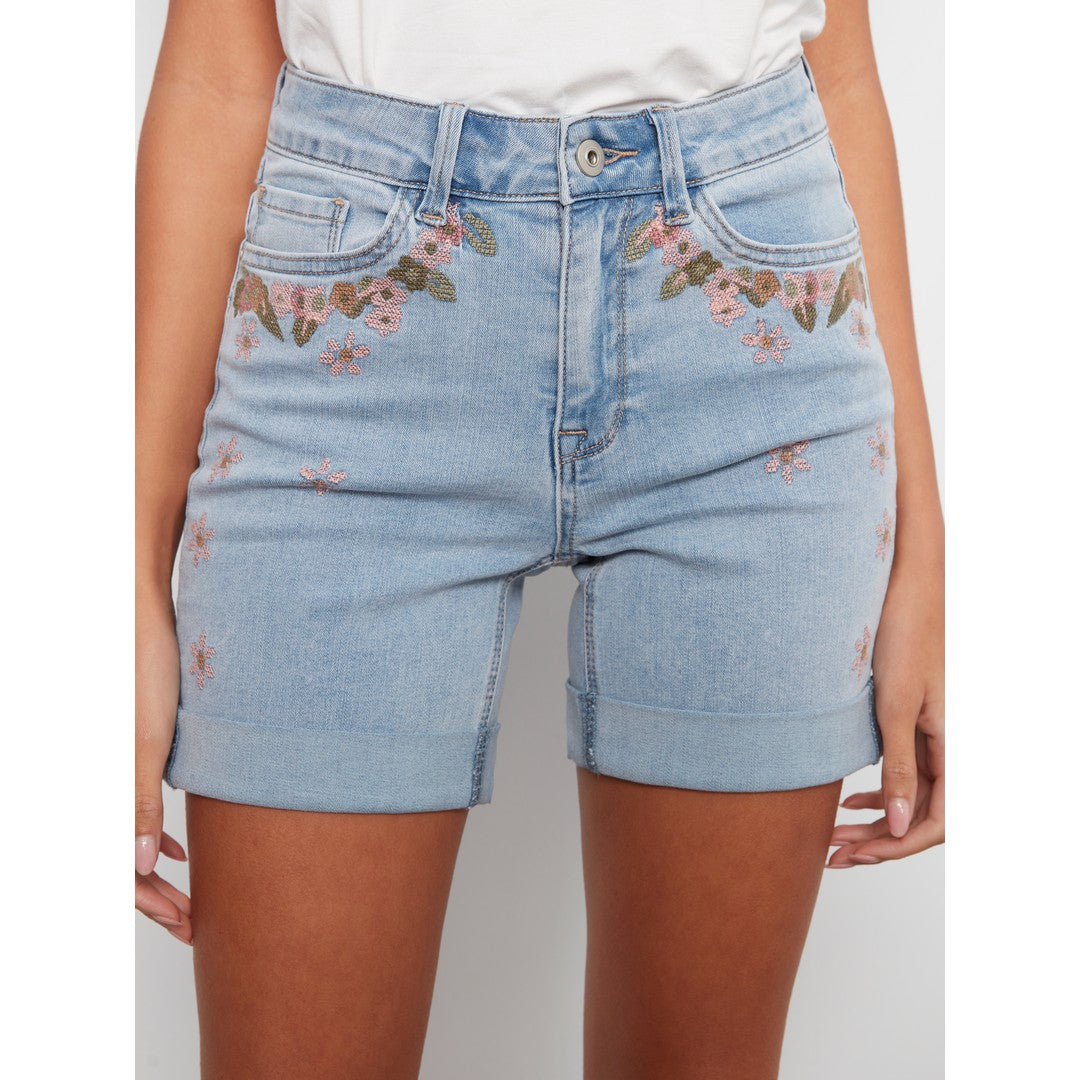 Embroidered Stretch Short C8029XE