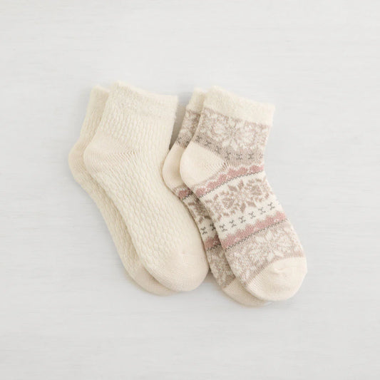 Non-Terry Snow Day Low Cut Socks Accessories L7325