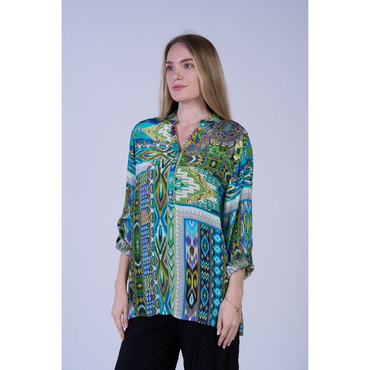 Silk Viscose Button Tunic 25437