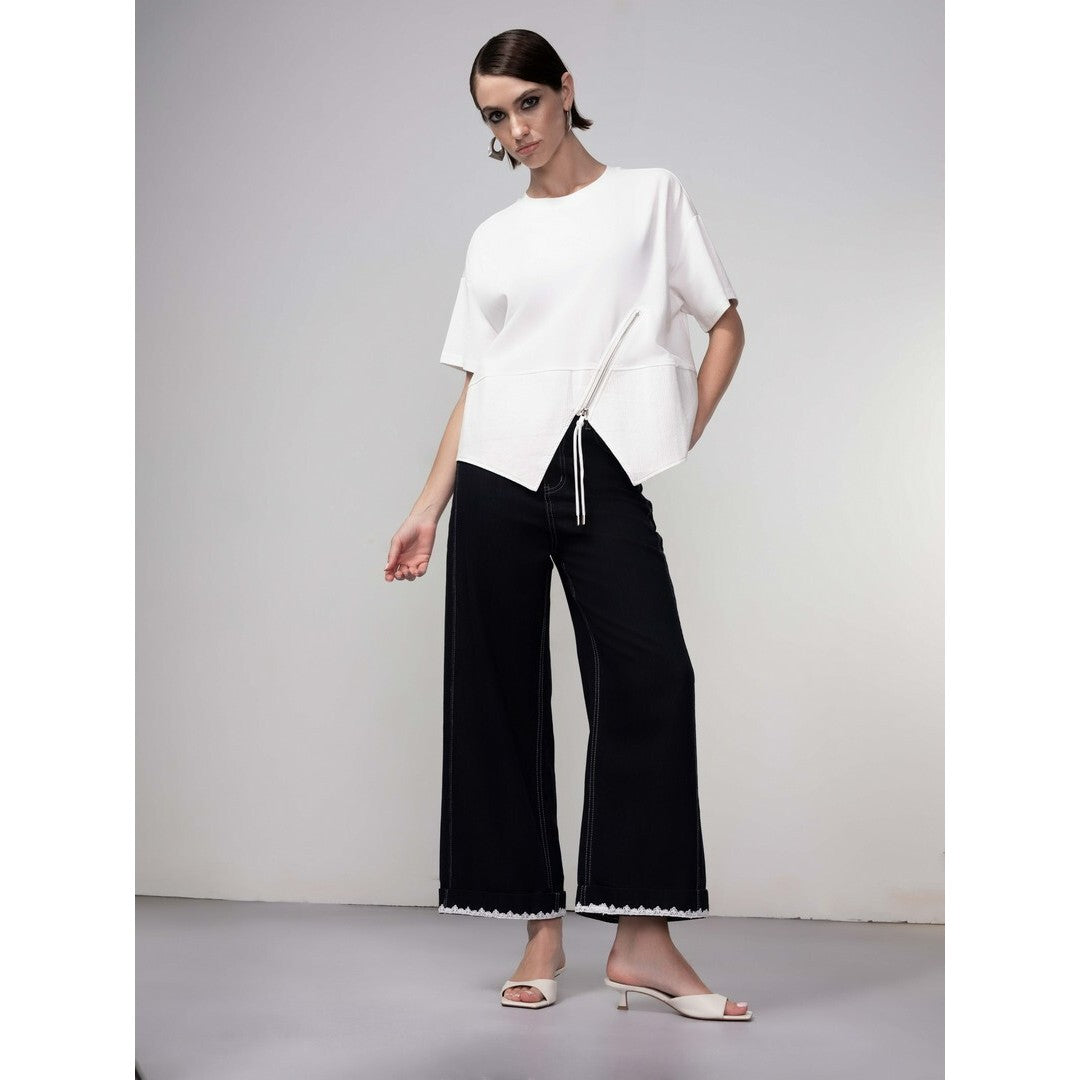 Pleat Button Capri H1025