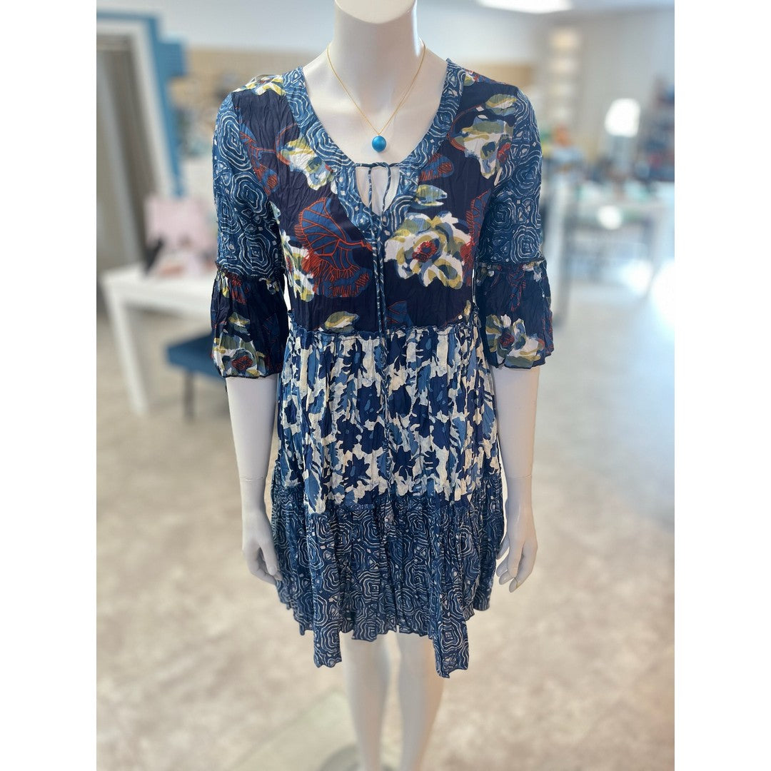 Jazz V-Neck Bell Sleeve Short Dress