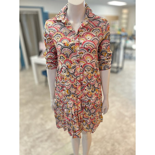 June Collared Dress With Roll Up Sleeve