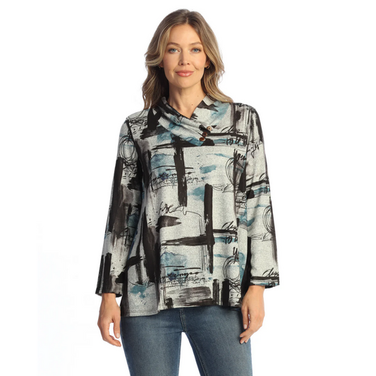 Brush Gathered Neck Top NB6-2128