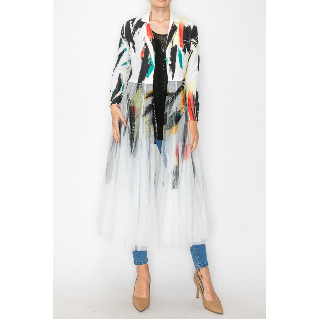 Long Mesh Layer Blazer Multi Colour OLS37731V