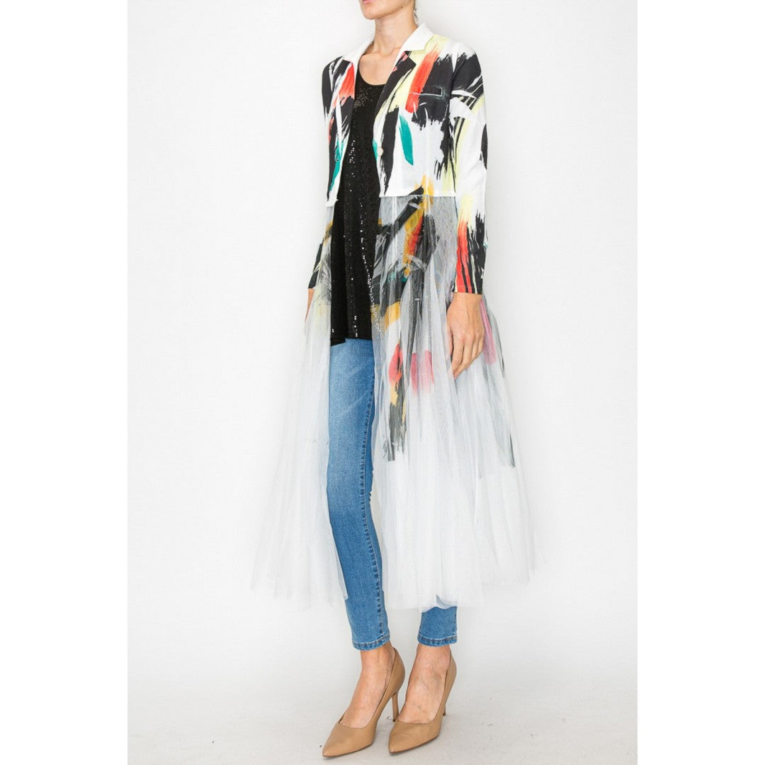 Long Mesh Layer Blazer Multi Colour OLS37731V