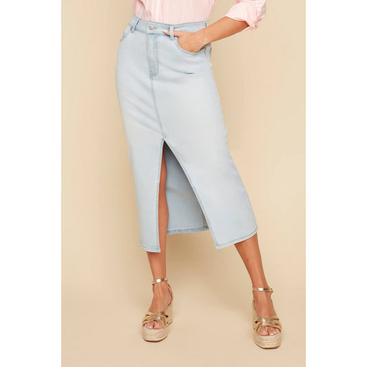 Lux Denim Midi Skirt R2545D