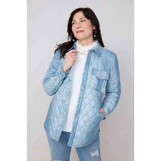 Denim Print Quilted Jacket R3910L