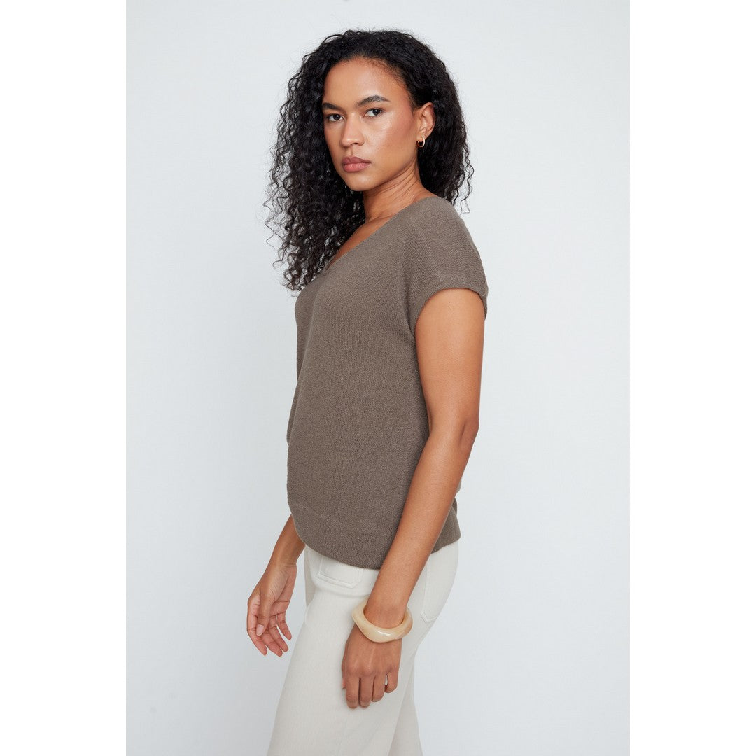 V-Neck Cap Sleeve Sweater R7808-55K