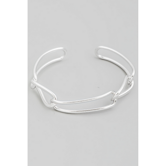 Oval Cutout Chain Cuff Bracelet