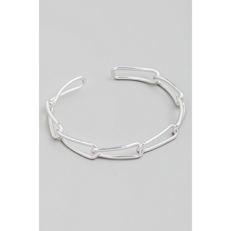 Oval Chain Link Cutout Cuff Bracelet