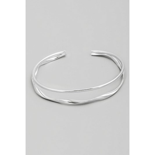 Wavy And Straight Wire Cuff Bracelet