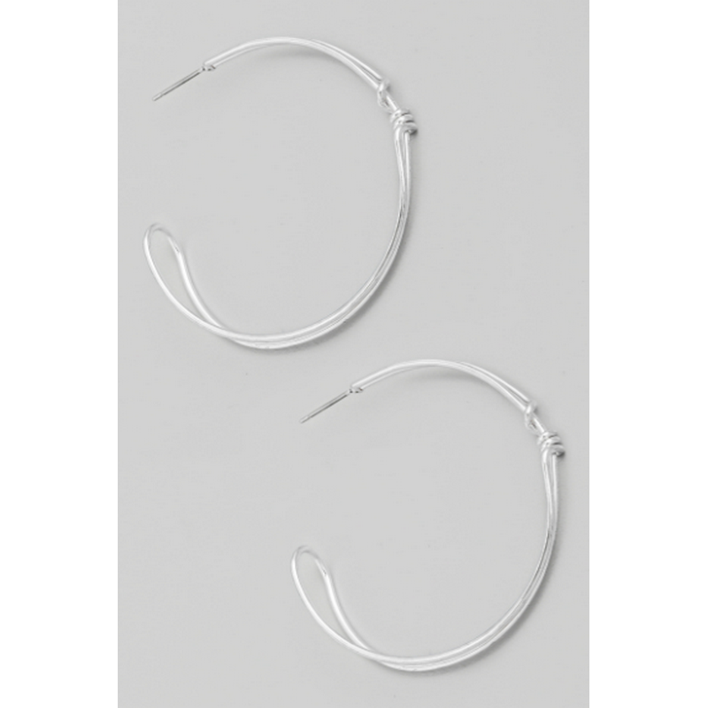 Thin Layered Metallic Wire Hoop Earrings