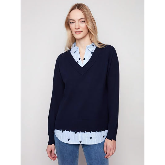 V-Neck Fooler Sweater C2568E