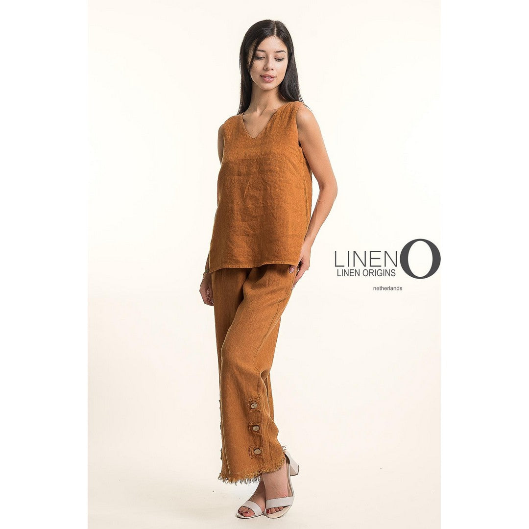 Linen V-Neck Tank Top TP1548