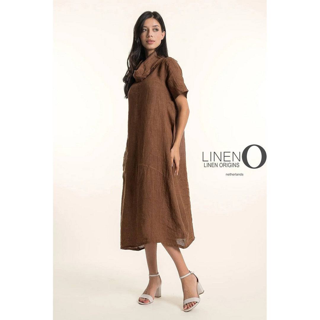 Short Sleeved Cowl Neck Dress TP1690-98