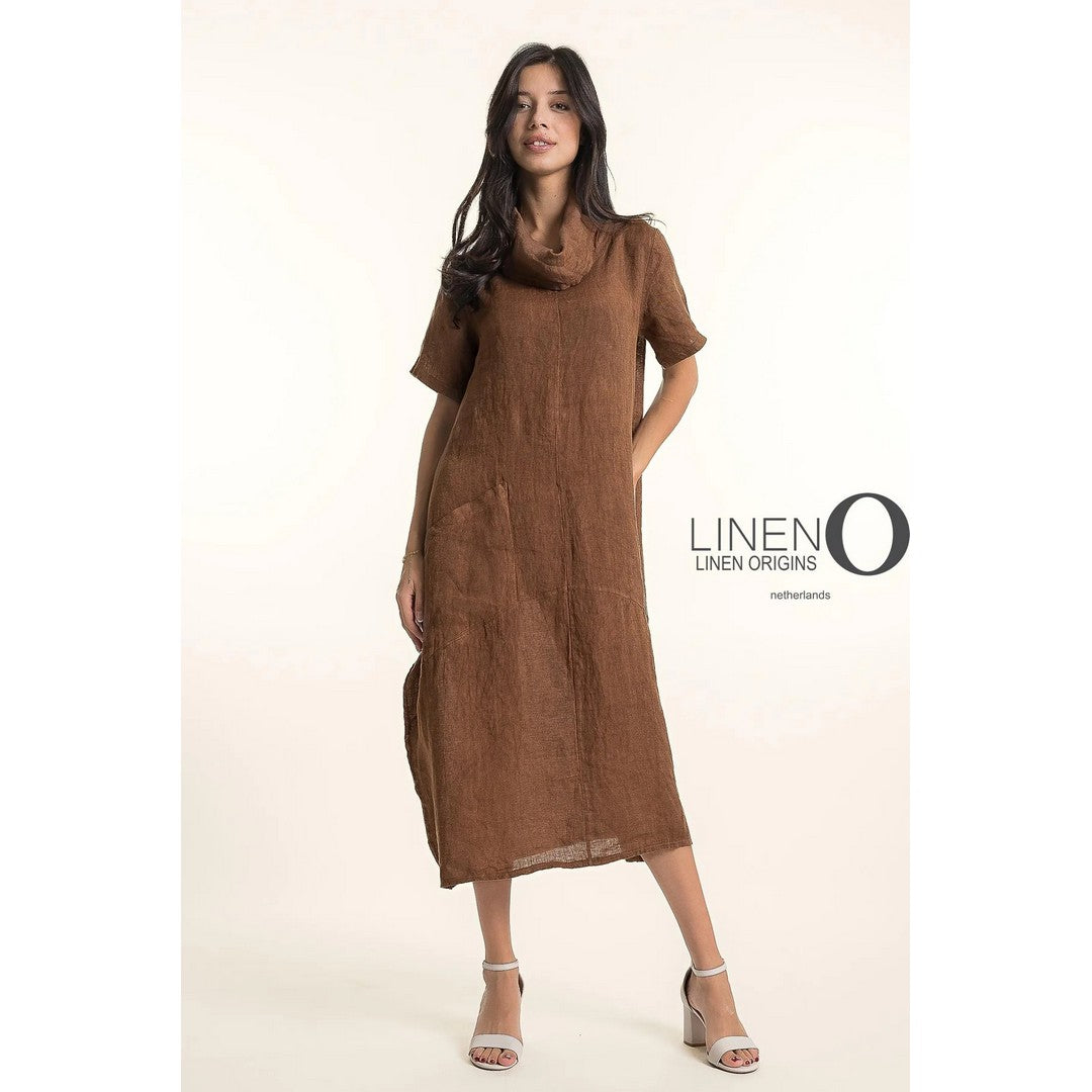 Short Sleeved Cowl Neck Dress TP1690-98