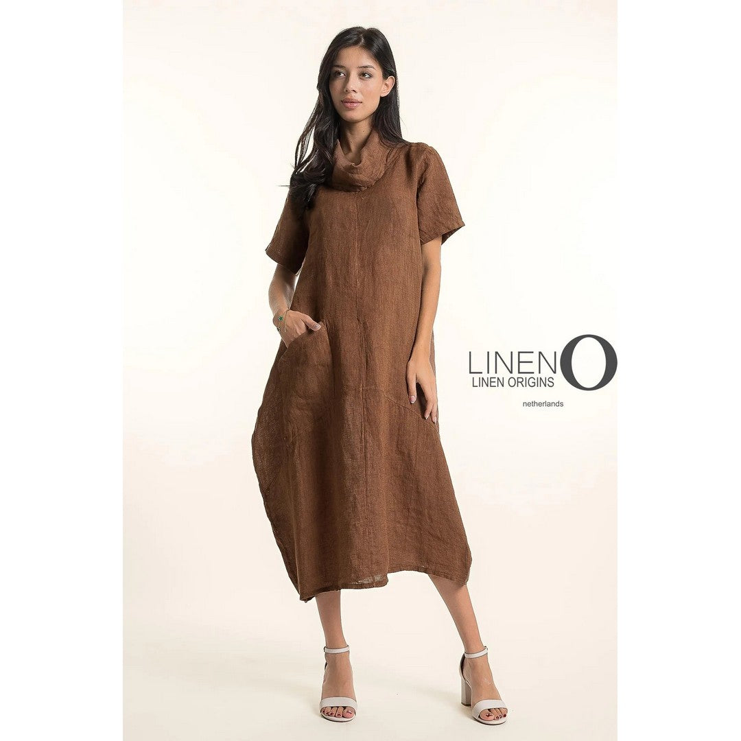 Short Sleeved Cowl Neck Dress TP1690-98