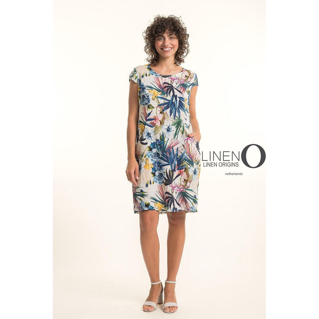 Cap Sleeve Linen Dress P1758P-17