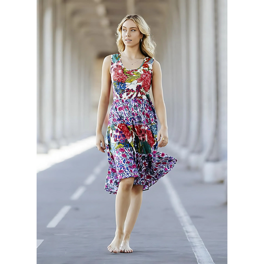 Joy Sleeveless Round Neck Mixt Dress