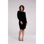 Load image into Gallery viewer, Velvet Side Twist Dress, Long Sleeve V3810-3
