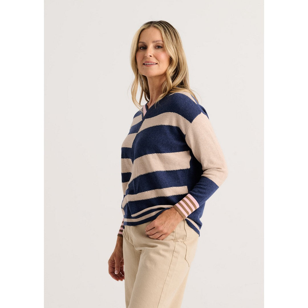 Striped V-Neck Sweater ZP8533