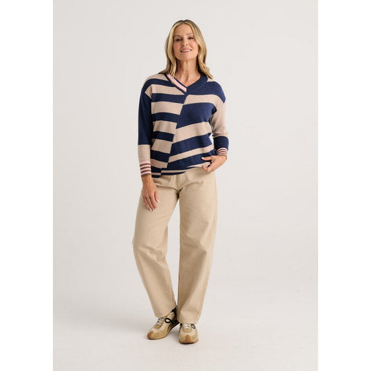 Striped V-Neck Sweater ZP8533