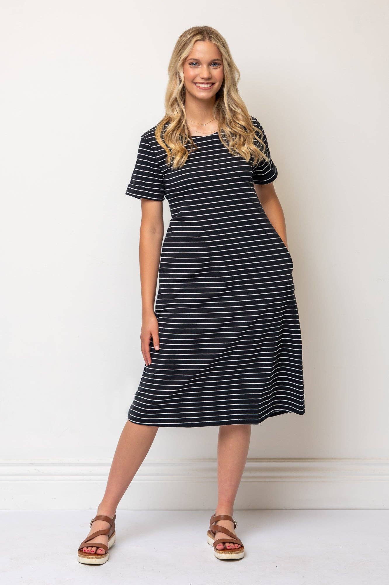 Celine Short Sleeve A-Line Dress