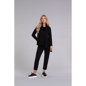 Angle Cowl Neck Waffle Sweater, Long Sleeve K7317W-3