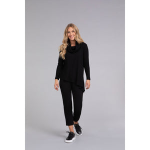 Angle Cowl Neck Waffle Sweater, Long Sleeve K7317W-3