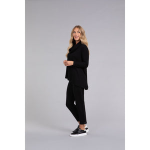 Angle Cowl Neck Waffle Sweater, Long Sleeve K7317W-3