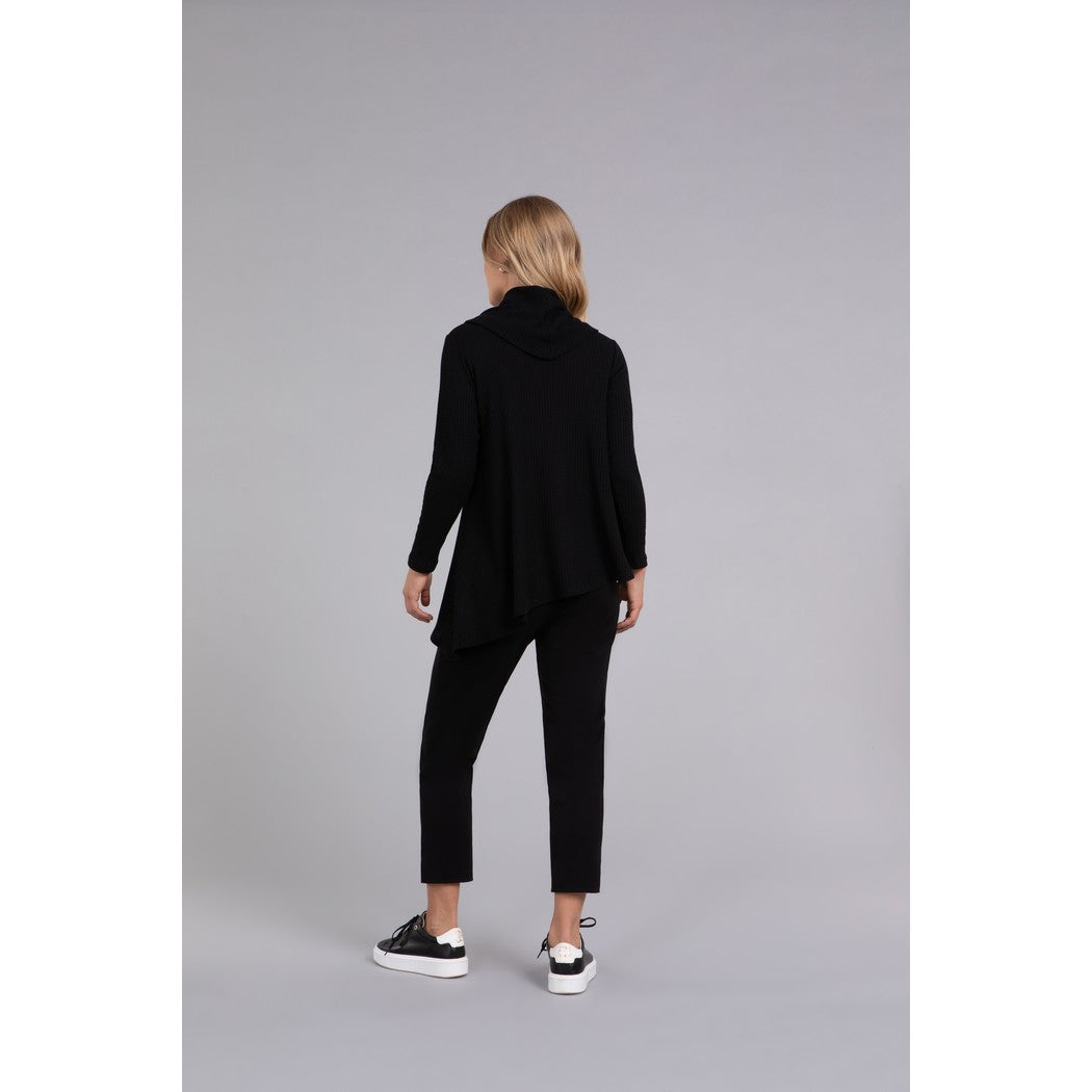 Angle Cowl Neck Waffle Sweater, Long Sleeve K7317W-3