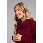 Load image into Gallery viewer, Angle Cowl Neck Waffle Sweater, Long Sleeve K7317W-3
